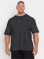 BadRhino Big & Tall Black 100% Cotton IronRhino Acid Wash T-Shirt - Image 1 of 4