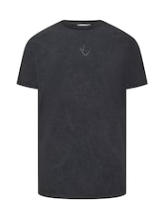 BadRhino Big & Tall Black 100% Cotton IronRhino Acid Wash T-Shirt - Image 3 of 4