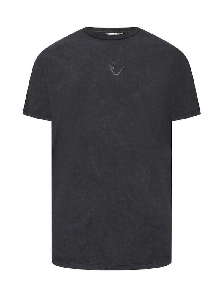 Negru - Tricou BadRhino Big & Tall 100% bumbac IronRhino prespălat cu acid - Image 3 of 4