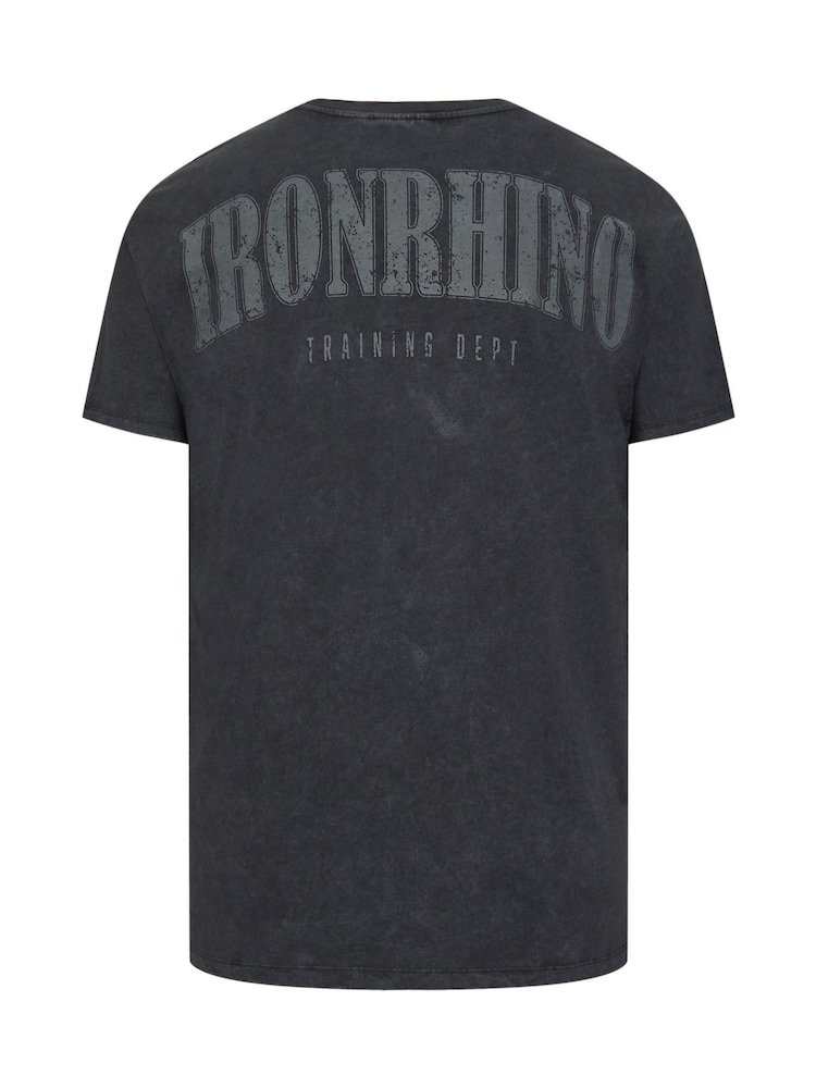 BadRhino Big & Tall Black 100% Cotton IronRhino Acid Wash T-Shirt - Image 4 of 4