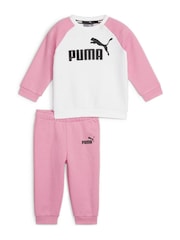 Puma Pink Minicats Essentials Raglan Baby Unisex Jogger Set - Image 1 of 2