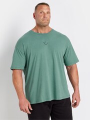 BadRhino Big & Tall Blue 100% Cotton IronRhino Acid Wash T-Shirt - Image 1 of 4