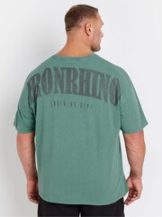 BadRhino Big & Tall Blue 100% Cotton IronRhino Acid Wash T-Shirt - Image 2 of 4