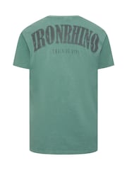 BadRhino Big & Tall Blue 100% Cotton IronRhino Acid Wash T-Shirt - Image 4 of 4