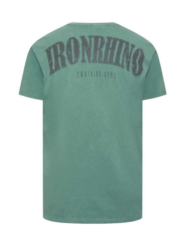 BadRhino Big & Tall Blue 100% Cotton IronRhino Acid Wash T-Shirt - Image 4 of 4