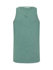 BadRhino Big & Tall Green 100% Cotton IronRhino Acid Wash Sleeveless T-Shirt - Image 3 of 4