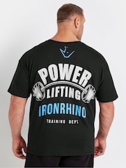 Черный - BadRhino Big & Tall 100% Cotton IronRhino Front And Back T-Shirt - Изображение 2 из 4