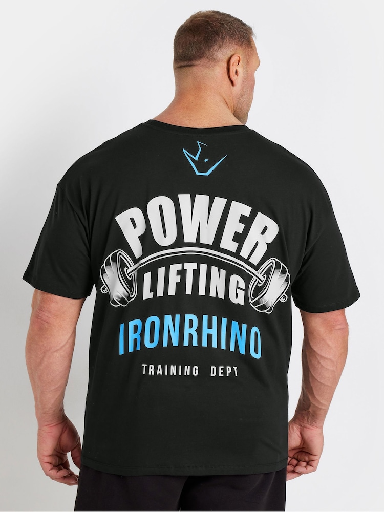 Черный - BadRhino Big & Tall 100% Cotton IronRhino Front And Back T-Shirt - Изображение 2 из 4