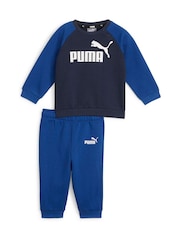 Puma Blue Minicats Essentials Raglan Baby Unisex Jogger Set - Image 1 of 2