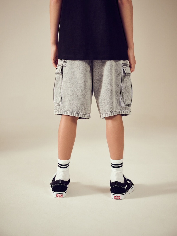 Grijs met graffiti - Denim cargoshort (3-16 jr) - Image 3 of 8