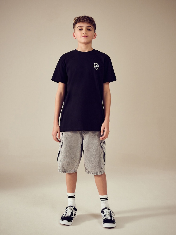 Grijs met graffiti - Denim cargoshort (3-16 jr) - Image 4 of 8