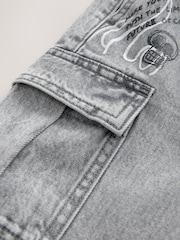 Grijs met graffiti - Denim cargoshort (3-16 jr) - Image 8 of 8