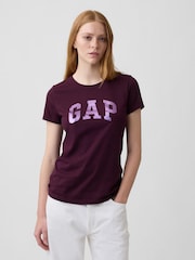 Gap Burgundy/Purple Logo Short Sleeve T-Shirt - Image 1 of 4