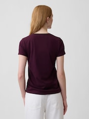 Gap Burgundy/Purple Logo Short Sleeve T-Shirt - Image 2 of 4