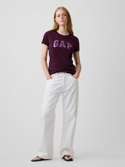 Gap Burgundy/Purple Logo Short Sleeve T-Shirt - Image 3 of 4