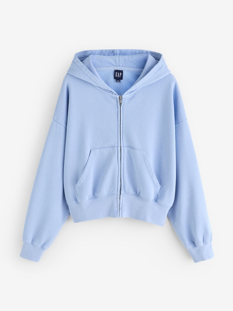 Gap Light Blue Vintage Soft Wedge Zip Hoodie - Image 1 of 4