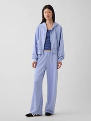 Bleu clair - Gap Oversized VintageSoft Wedge Zip-up Hoodie - Image 5 de 10