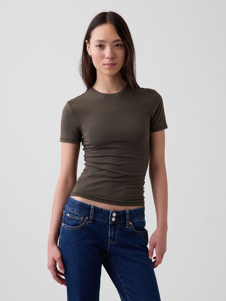 Gap Olive Brown CloseKnit Jersey Short Sleeve T-Shirt - Image 1 of 4