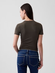 Gap Olive Brown CloseKnit Jersey Short Sleeve T-Shirt - Image 2 of 4
