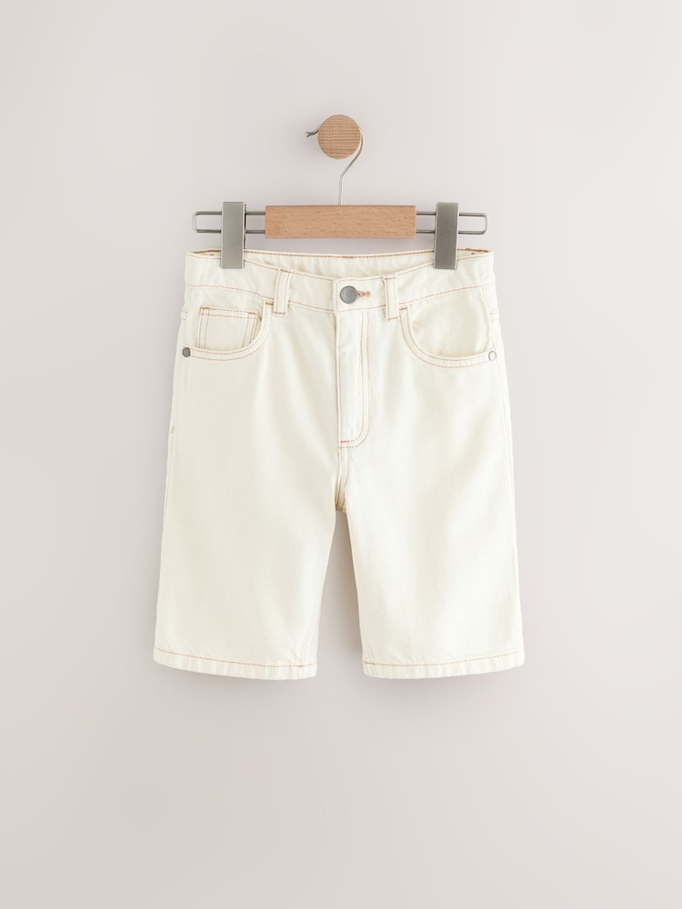 Ecru Wide Authentic Denim Shorts (3-16yrs) - Image 1 of 4