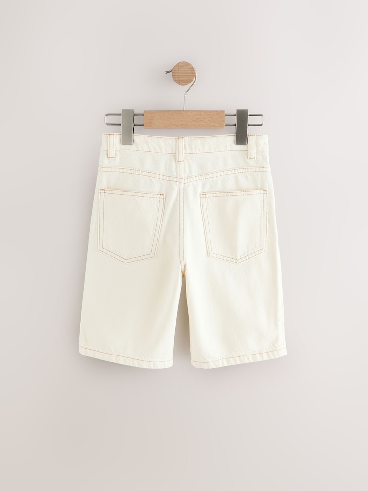 Ecru Wide Authentic Denim Shorts (3-16yrs) - Image 2 of 4