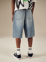 Mid Blue Long Line Jort Denim Shorts (3-16yrs) - Image 3 of 8