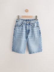 Mid Blue Long Line Jort Denim Shorts (3-16yrs) - Image 5 of 8