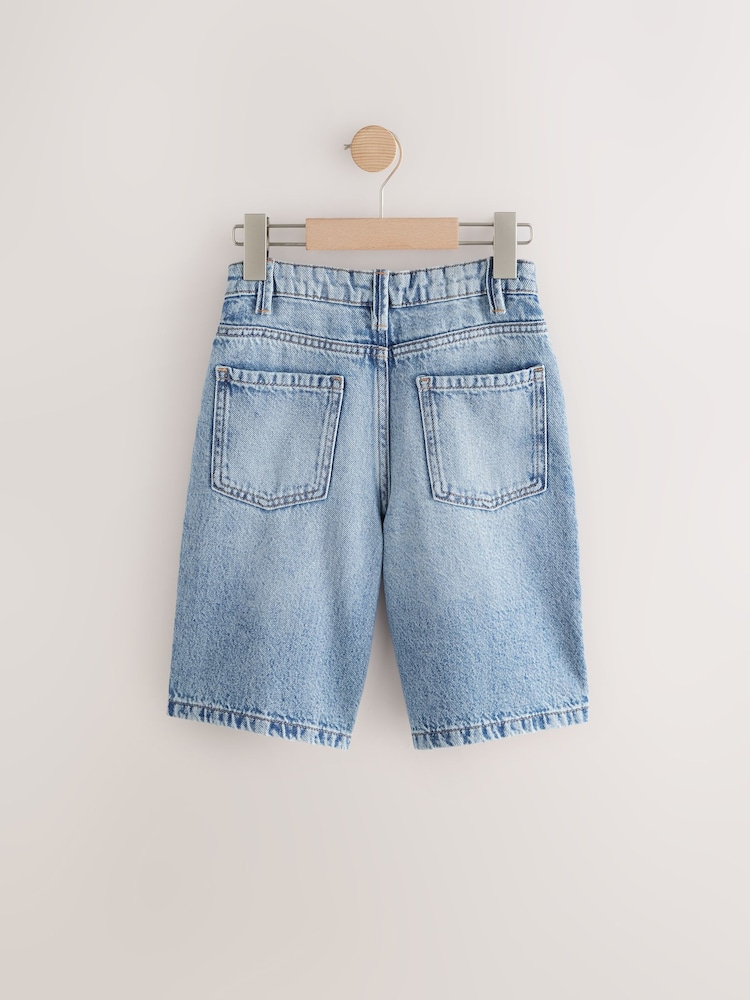 Mid Blue Long Line Jort Denim Shorts (3-16yrs) - Image 6 of 8
