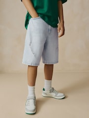 Bleach Distressed Wide Authentic Denim Shorts (3-16yrs) - Image 1 of 3