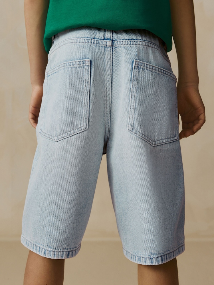 Bleach Distressed Wide Authentic Denim Shorts (3-16yrs) - Image 3 of 3