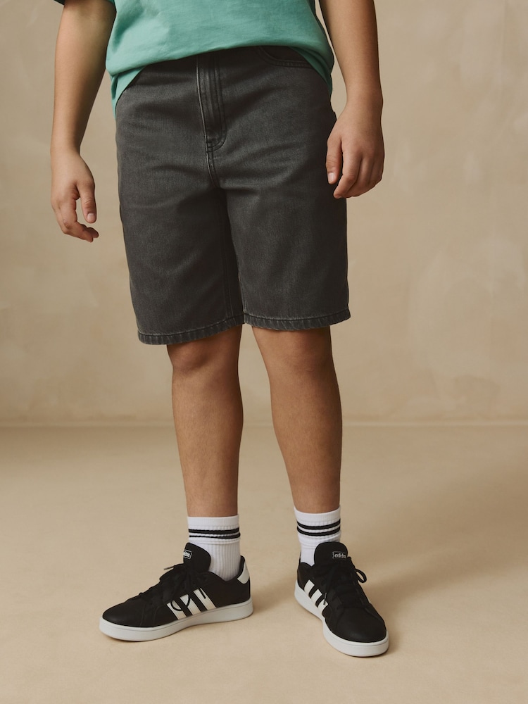 Black Wide Authentic Denim Shorts (3-16yrs) - Image 1 of 7