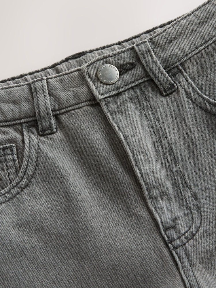 Black Wide Authentic Denim Shorts (3-16yrs) - Image 7 of 7
