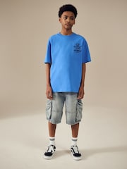 Denim Vintage Long Line Cargo Jort 100% Cotton Shorts (3-16yrs) - Image 2 of 7