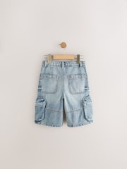 Denim Vintage Long Line Cargo Jort 100% Cotton Shorts (3-16yrs) - Image 5 of 7