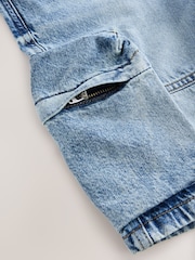 Denim Vintage Long Line Cargo Jort 100% Cotton Shorts (3-16yrs) - Image 7 of 7