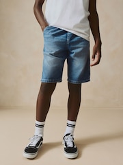 Mid Blue Bermuda Pull On Denim Shorts (3-16yrs) - Image 1 of 9