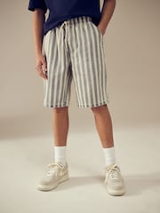 Blue Stripe Bermuda Pull On Denim Shorts (3-16yrs) - Image 1 of 8