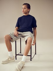 Blue Stripe Bermuda Pull On Denim Shorts (3-16yrs) - Image 2 of 8