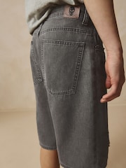 Black Distressed Wide Authentic Denim Shorts (3-16yrs) - Image 2 of 6