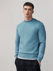 Синий - Lacoste классический флисовый свитшот - Изображение 1 из 4