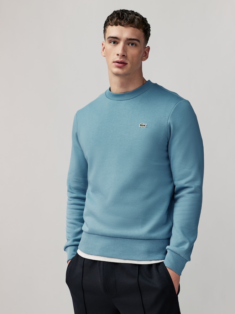 Blau - Lacoste Klassisches Sweatshirt aus gebürstetem Fleece mit klassischer Passform - Bild 1 von 4 Blau - Lacoste Klassisches Sweatshirt aus gebürstetem Fleece mit klassischer Passform - Bild 1 von 4