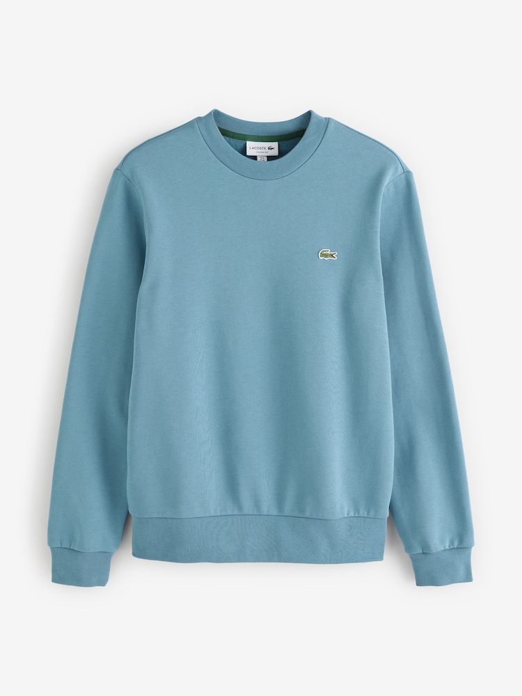 Синий - Lacoste классический флисовый свитшот - Изображение 4 из 4