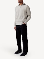 Belstaff Cream Stanley Quarter Zip Jumper - Image 3 of 6