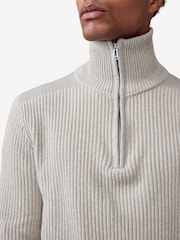 Belstaff Cream Stanley Quarter Zip Jumper - Image 5 of 6