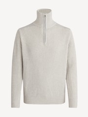 Belstaff Cream Stanley Quarter Zip Jumper - Image 6 of 6