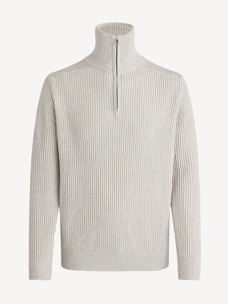 Belstaff Cream Stanley Quarter Zip Jumper - Image 6 of 6