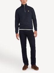 Belstaff Blue Classic Fleece Quarter Zip Sweatshirt - Image 3 of 6