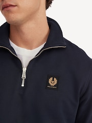 Belstaff Blue Classic Fleece Quarter Zip Sweatshirt - Image 4 of 6