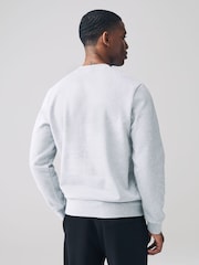 Серый - Lacoste классический флисовый свитшот - Изображение 2 из 5