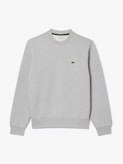 Серый - Lacoste классический флисовый свитшот - Изображение 4 из 5